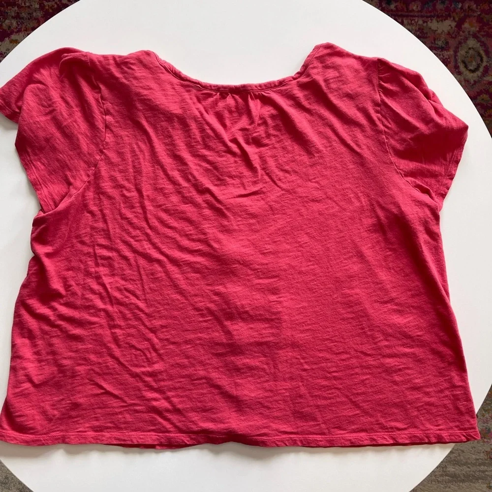 Old Navy Short Sleeve V-Neck Flutter Sleeve Top in Coral - Picture 5 of 5